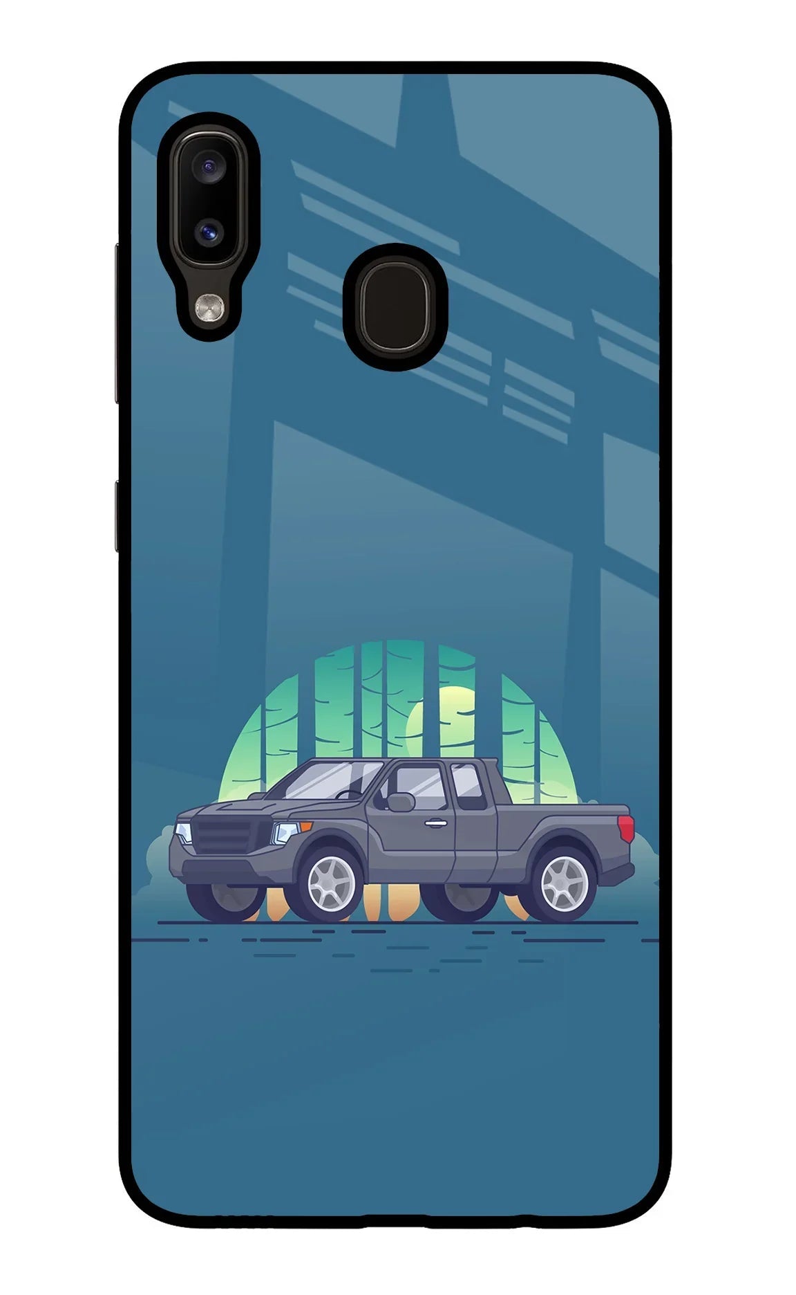 Retro Garage Vibe Samsung A20/M10s Glass Case
