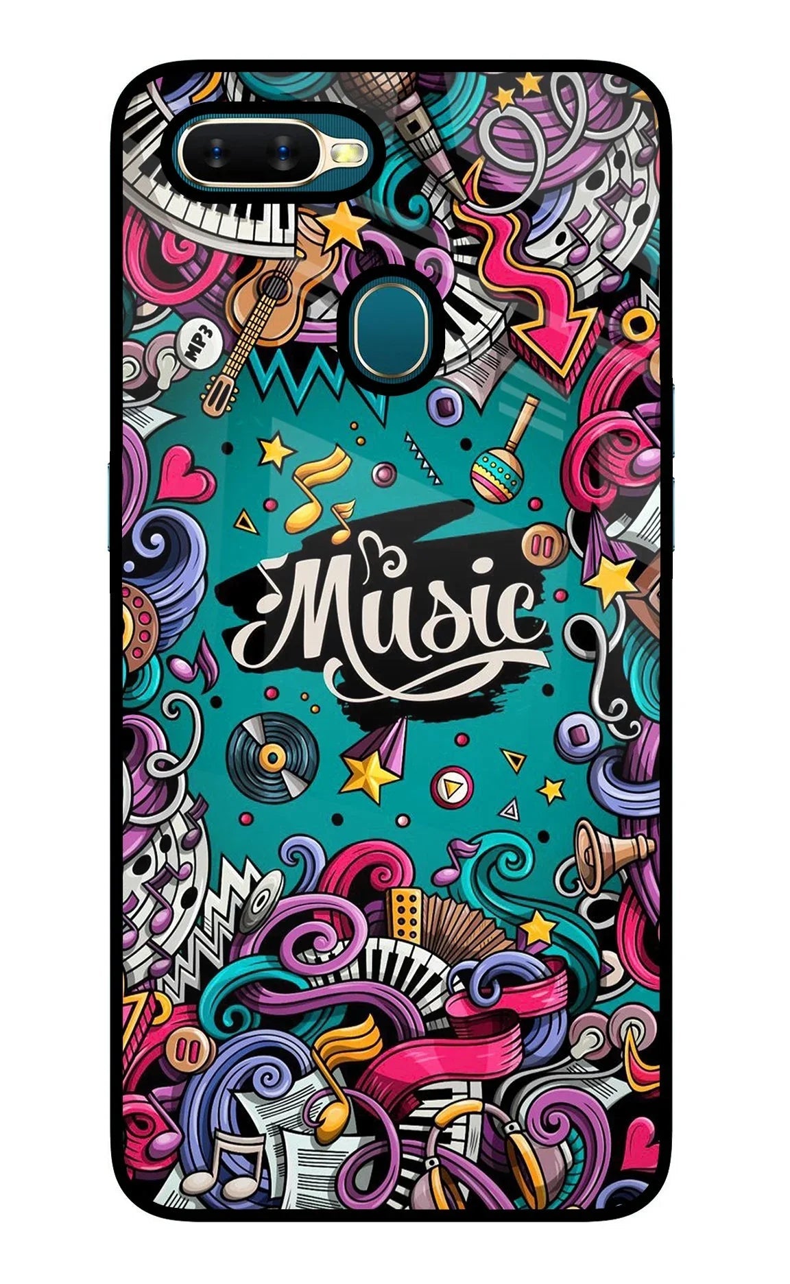 Music Graffiti Oppo A7/A5s/A12 Back Cover