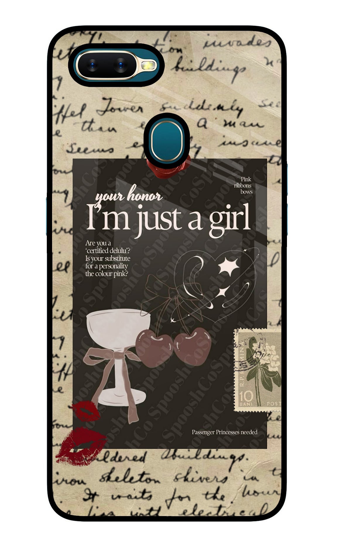 I am just a girl Oppo A7/A5s/A12 Glass Case