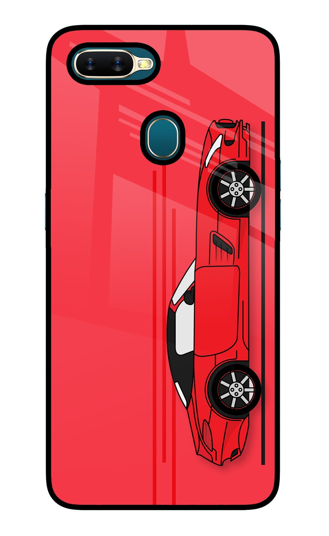 Red Velocity Oppo A7/A5s/A12 Glass Case