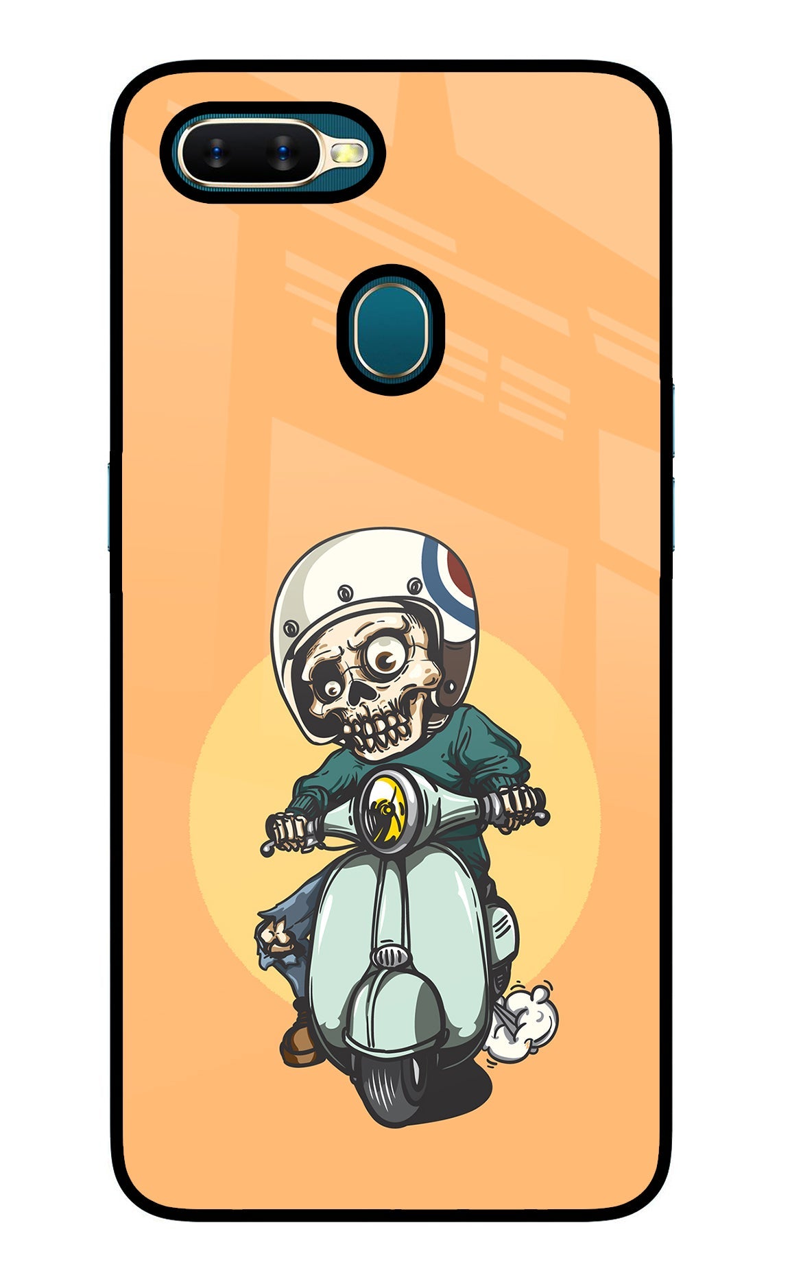 Undead Biker Oppo A7/A5s/A12 Glass Case