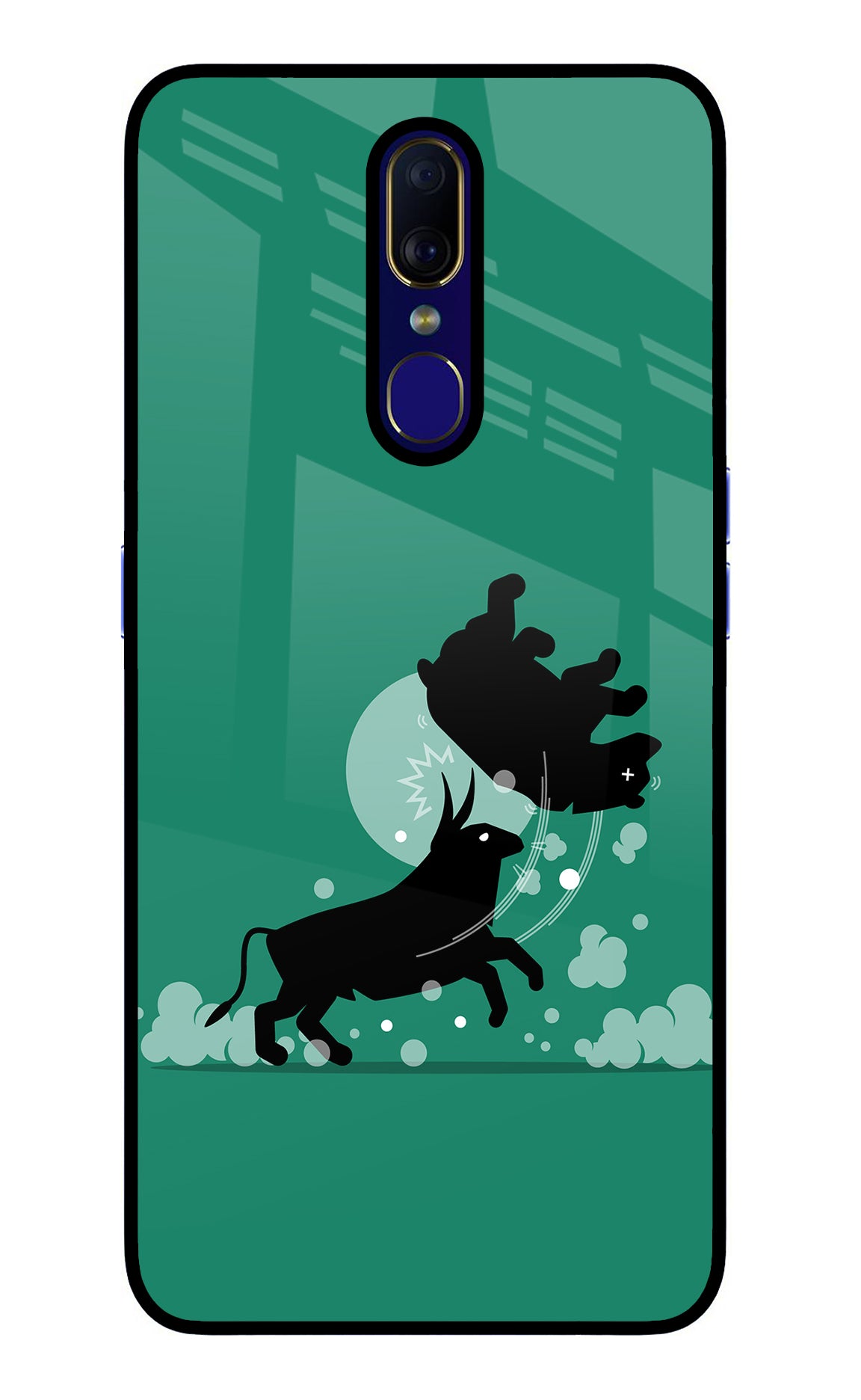 Bull Conqueror Oppo F11 Glass Case