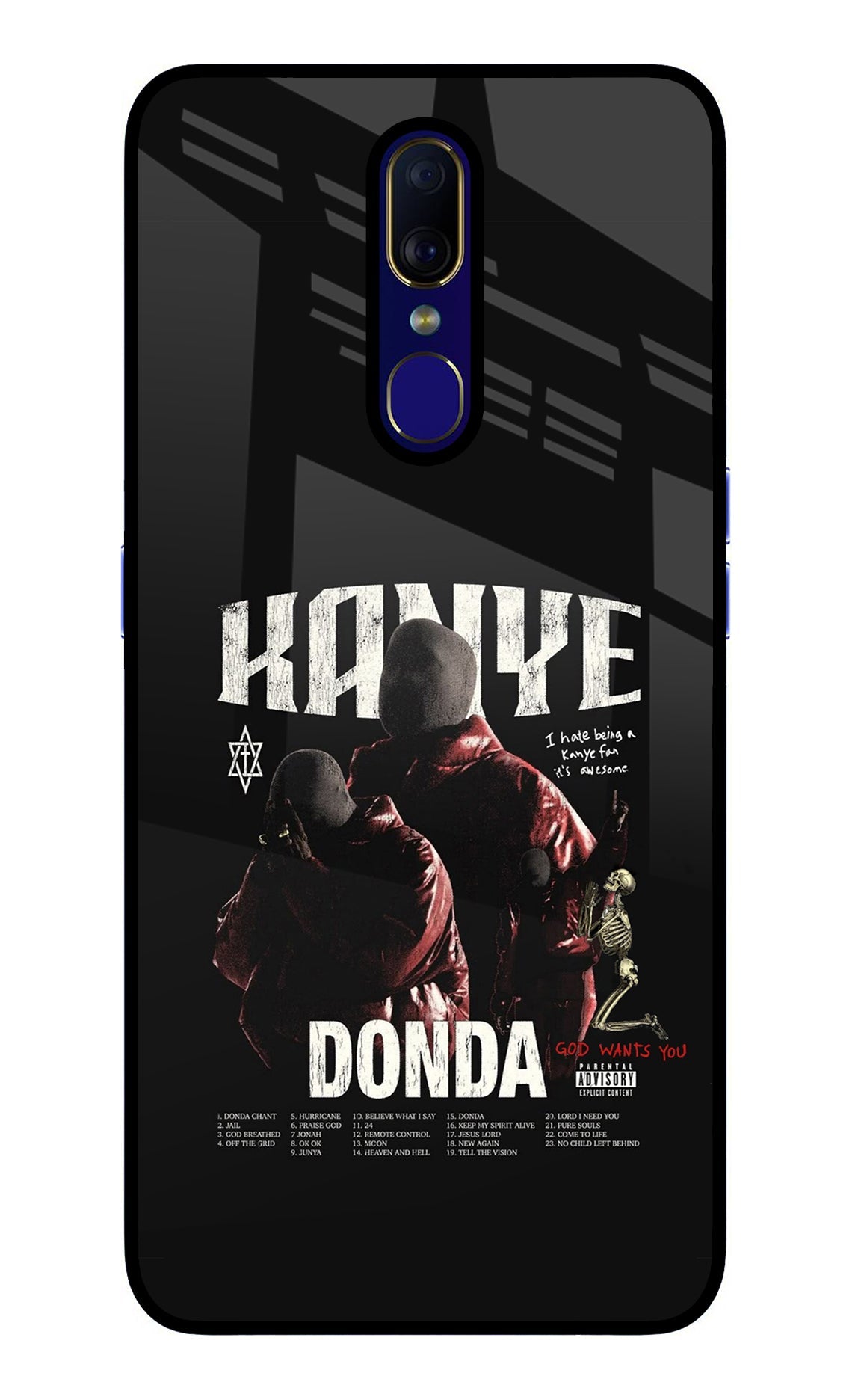 Donda Kanye West Oppo F11 Glass Case