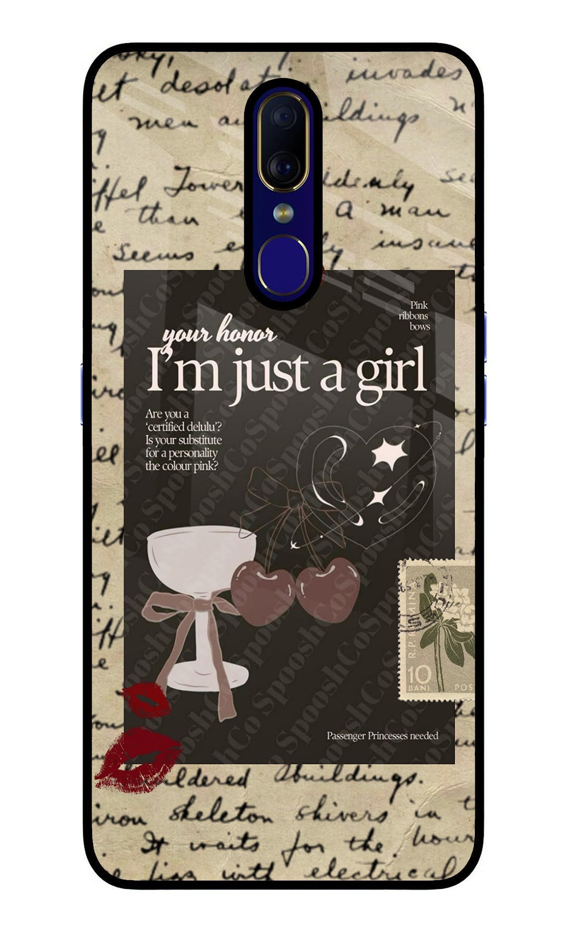 I am just a girl Oppo F11 Glass Case