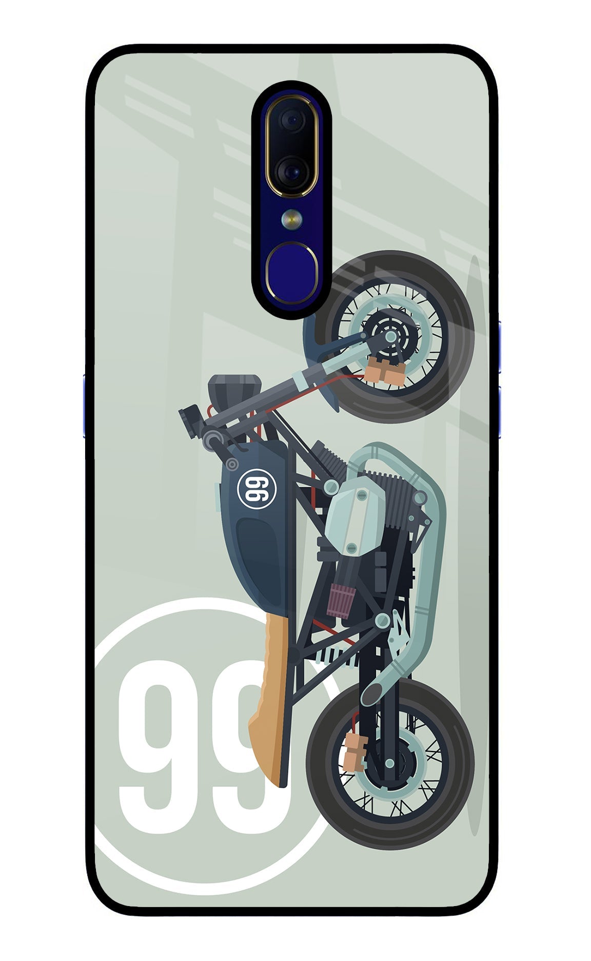 Classic Cafe Racer 99 Oppo F11 Glass Case