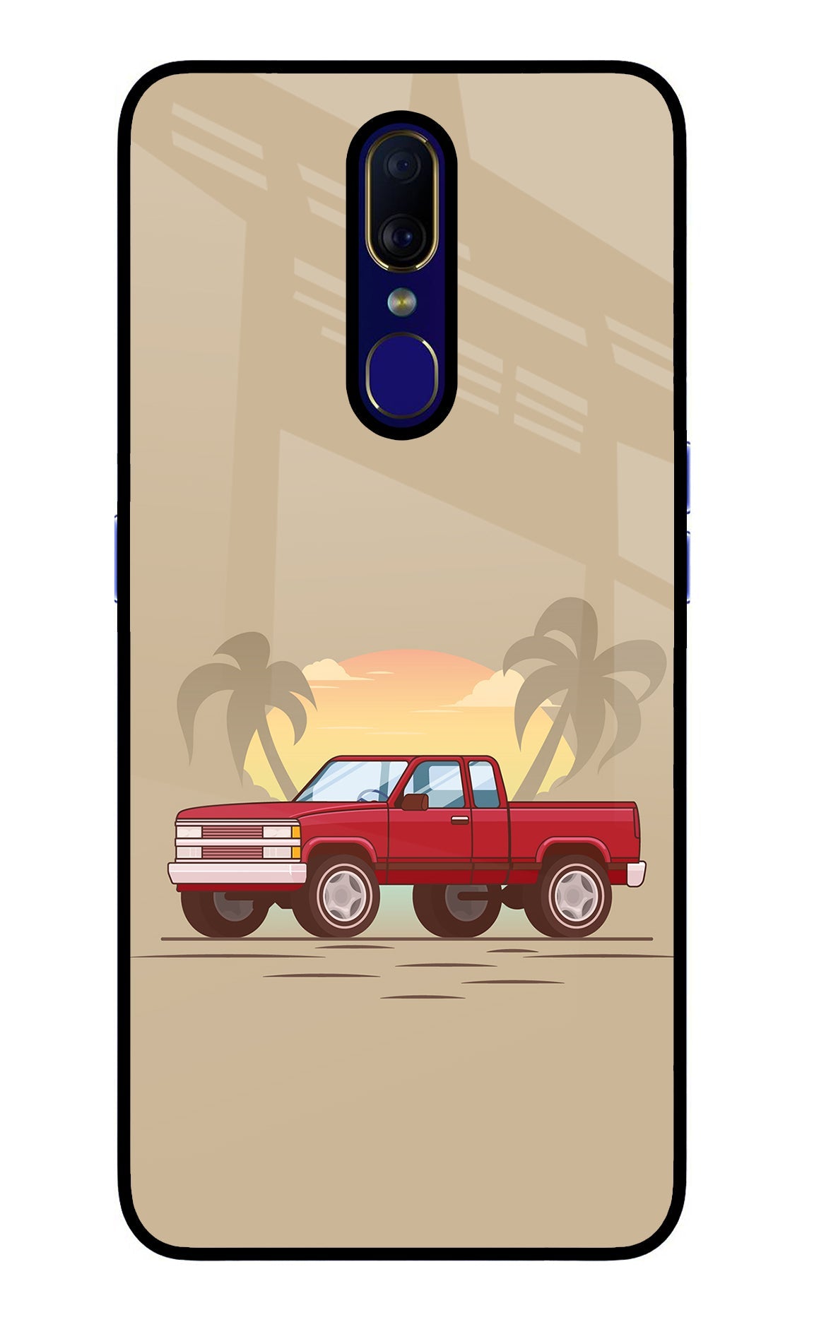 Desert Classic Drive Oppo F11 Glass Case