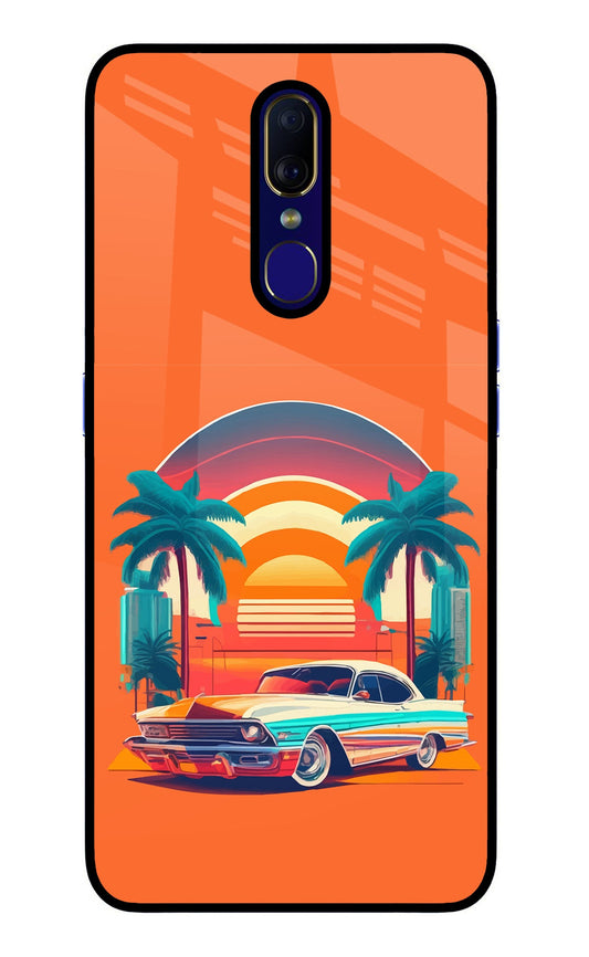 Palm Drive 80s Oppo F11 Glass Case