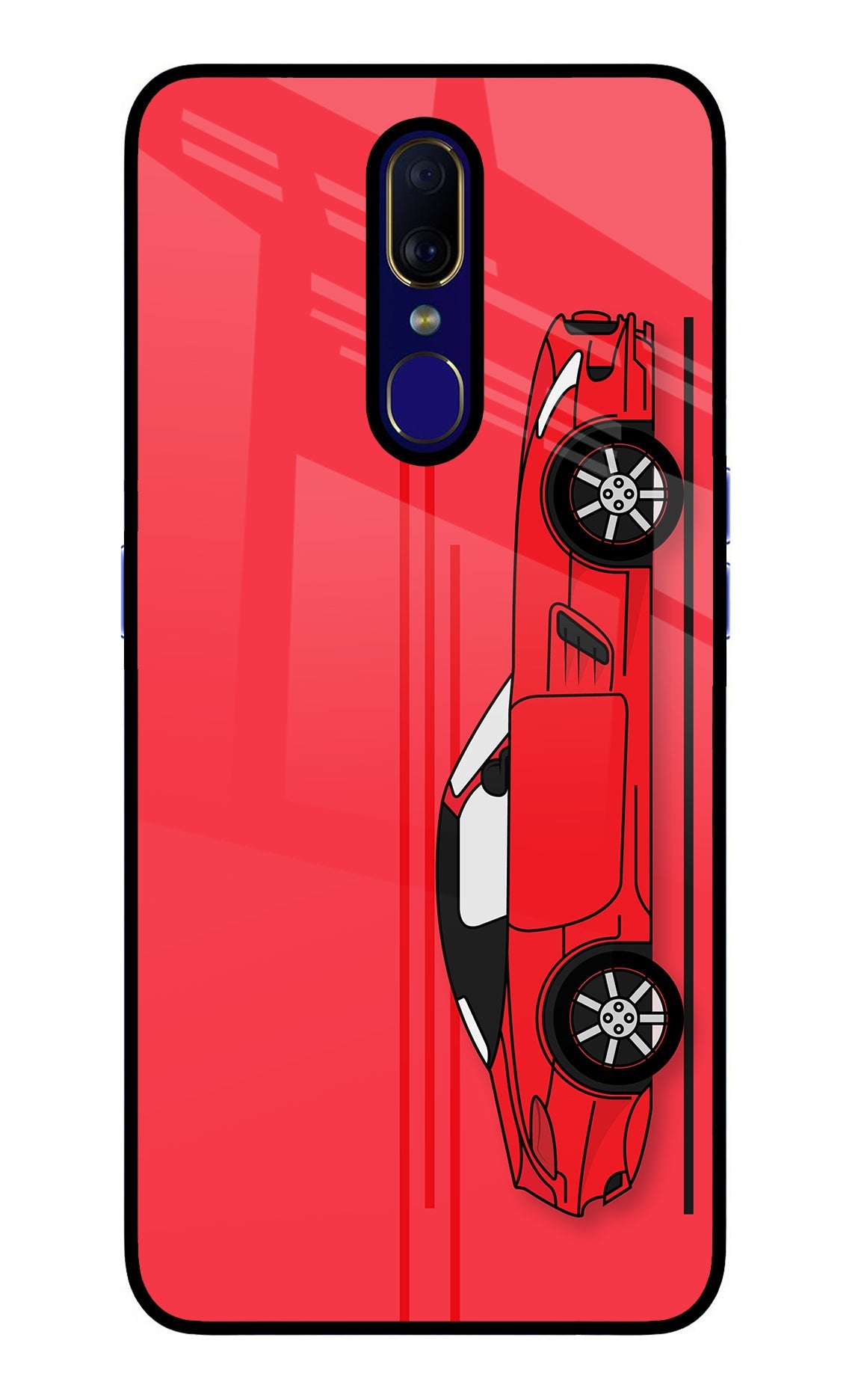 Red Velocity Oppo F11 Glass Case