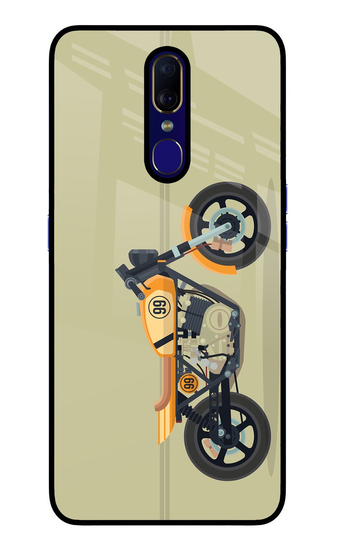 Vertical Speedster Oppo F11 Glass Case