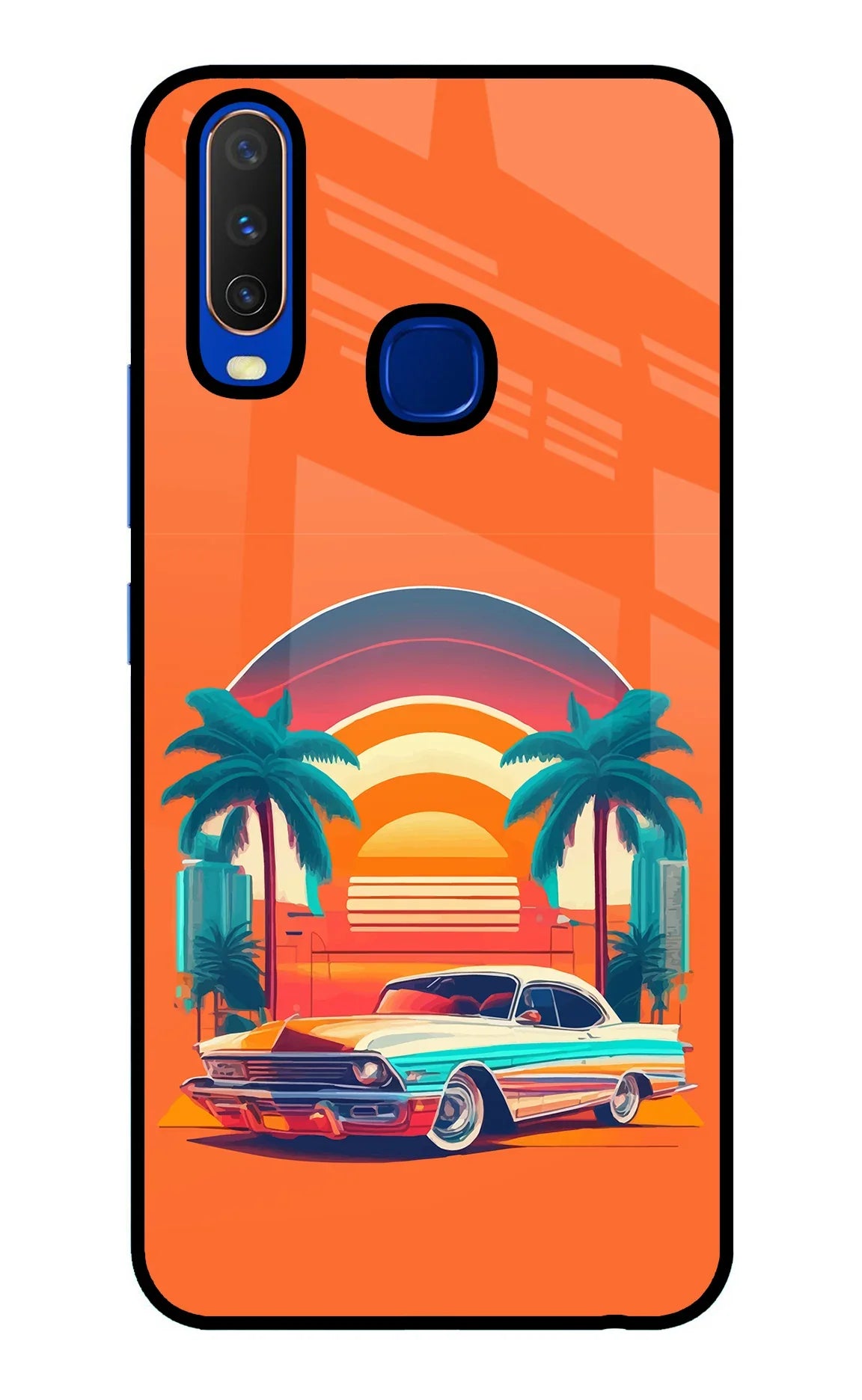 Palm Drive 80s Vivo Y15/Y17 Glass Case