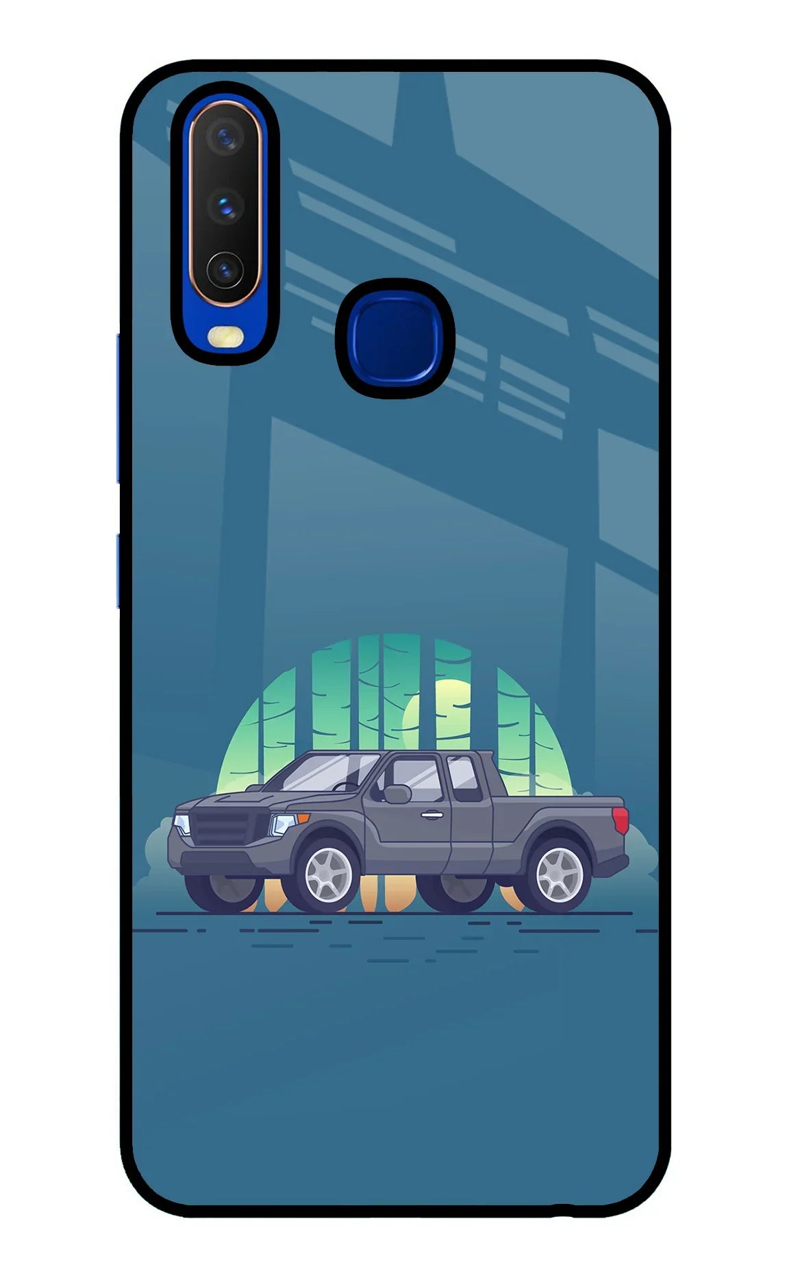 Retro Garage Vibe Vivo Y15/Y17 Glass Case