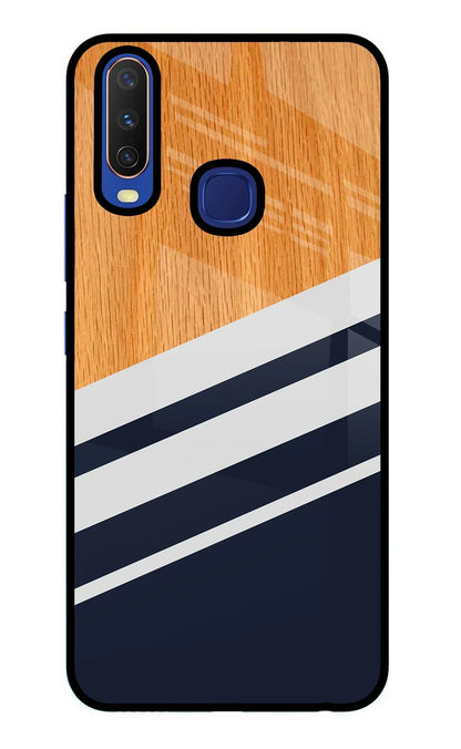 Blue and white wooden Vivo Y11/Y12/U10 Back Cover