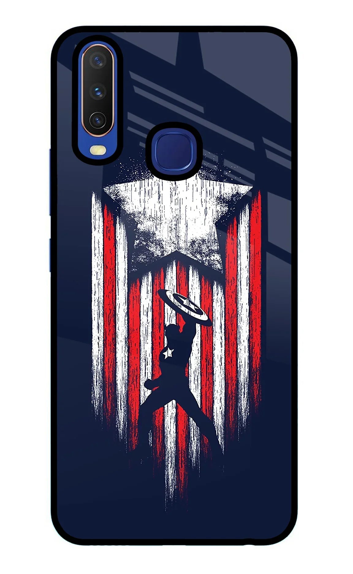 Captain America Marvel Art Vivo Y11/Y12/U10 Glass Case