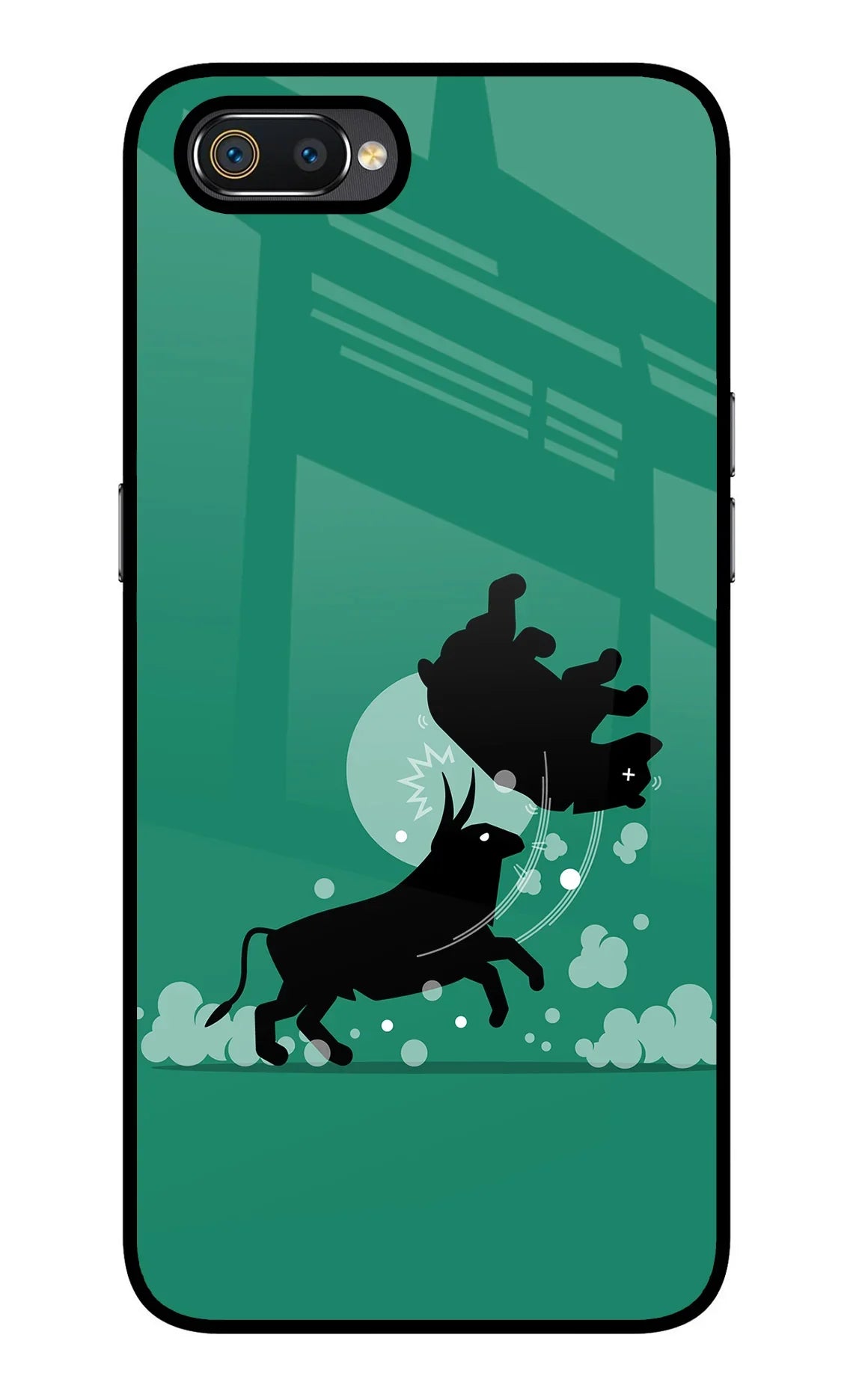 Bull Conqueror Realme C2 Glass Case
