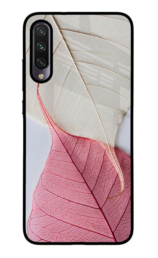 White Pink Leaf Mi A3 Back Cover