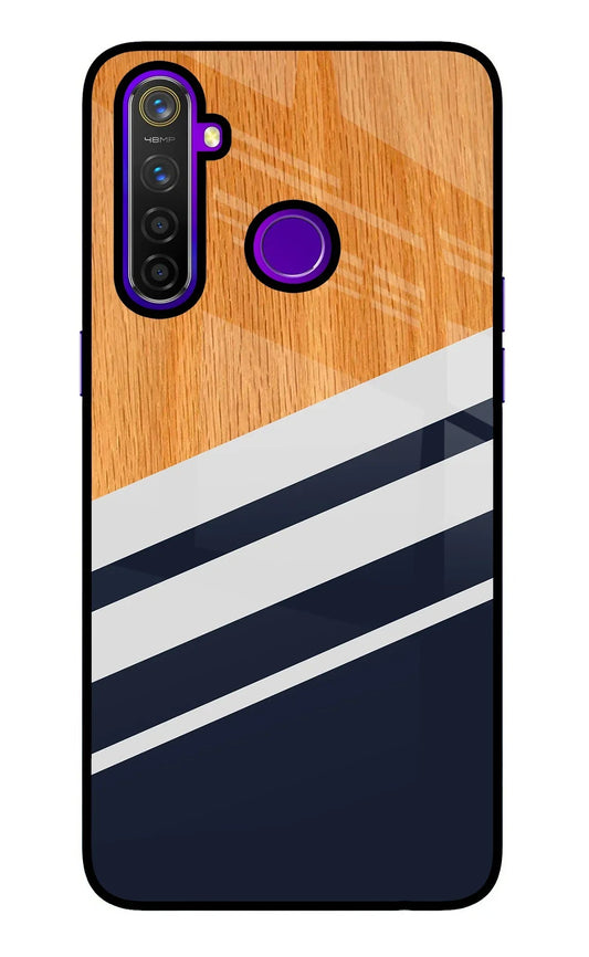 Blue and white wooden Realme 5 Pro Back Cover