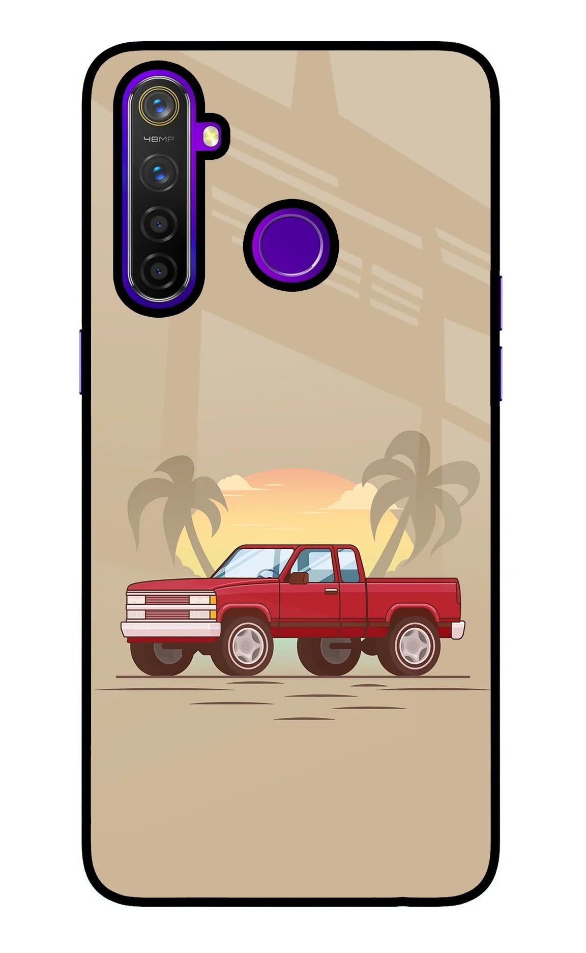 Desert Classic Drive Realme 5 Pro Glass Case