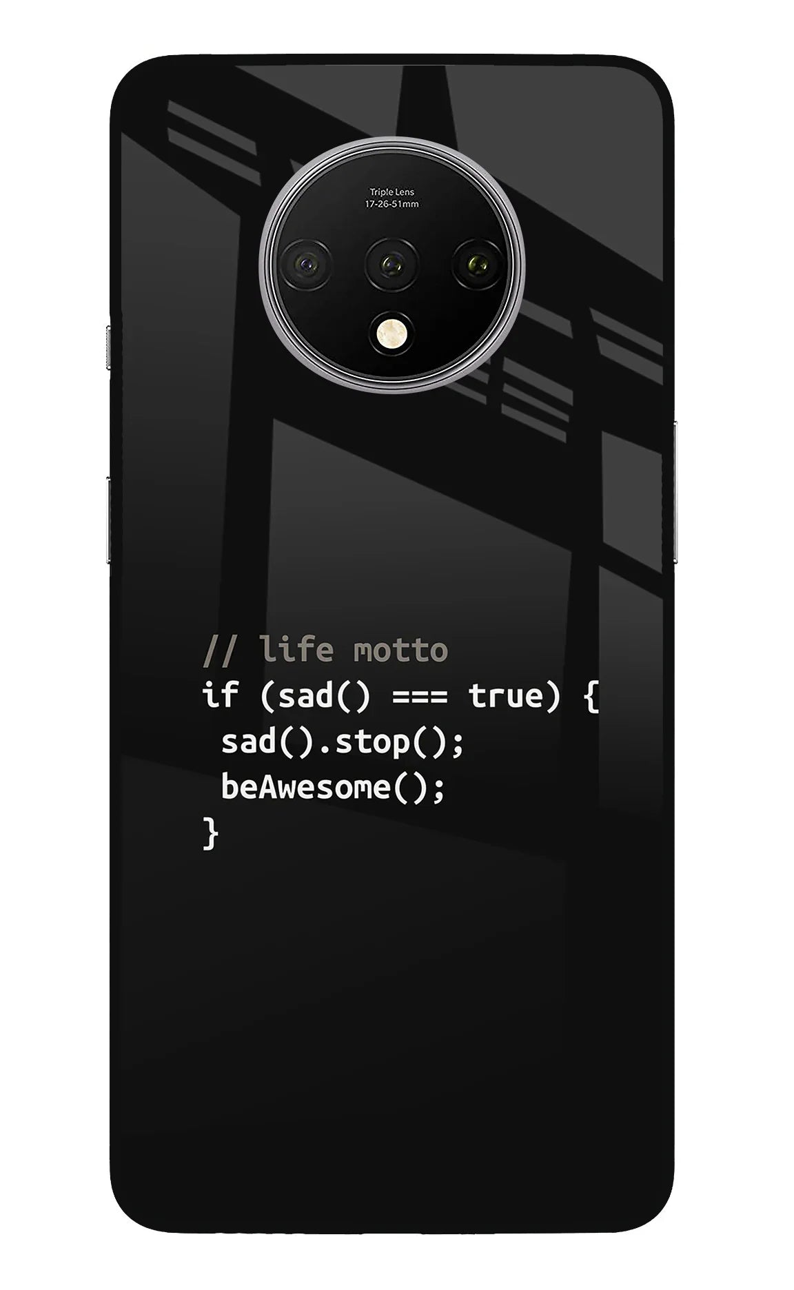 Life Motto Code Oneplus 7T Back Cover