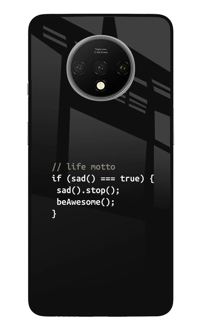 Life Motto Code Oneplus 7T Back Cover