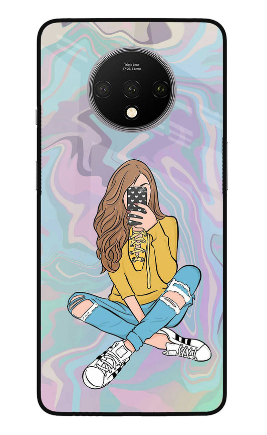 Selfie Girl Oneplus 7T Back Cover