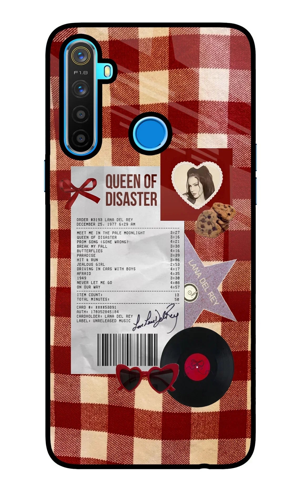 Queen of Disaster Realme 5/5i/5s Glass Case