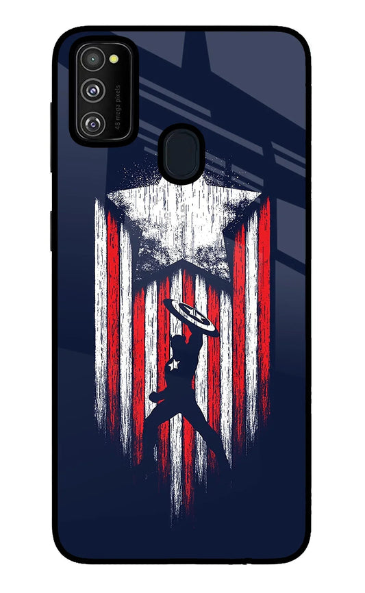 Captain America Marvel Art Samsung M30s Glass Case