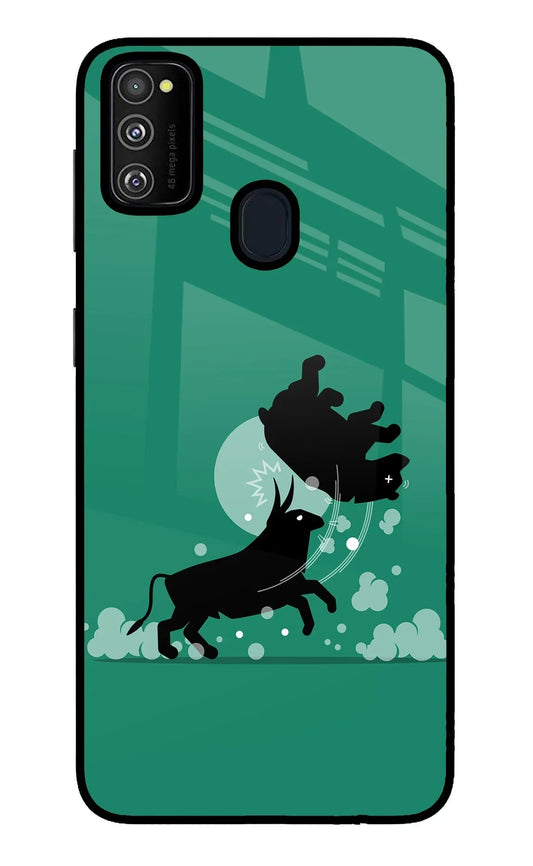 Bull Conqueror Samsung M30s Glass Case