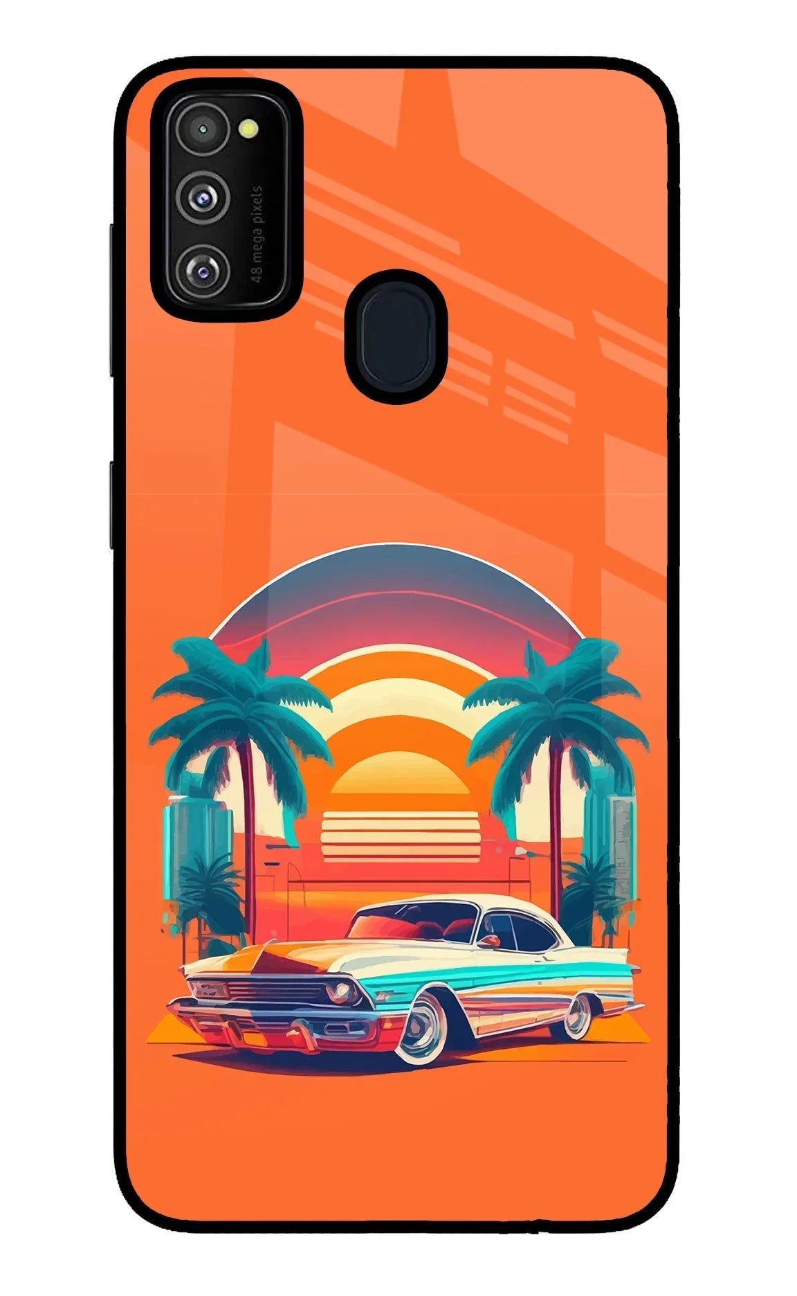 Palm Drive 80s Samsung M30s Glass Case
