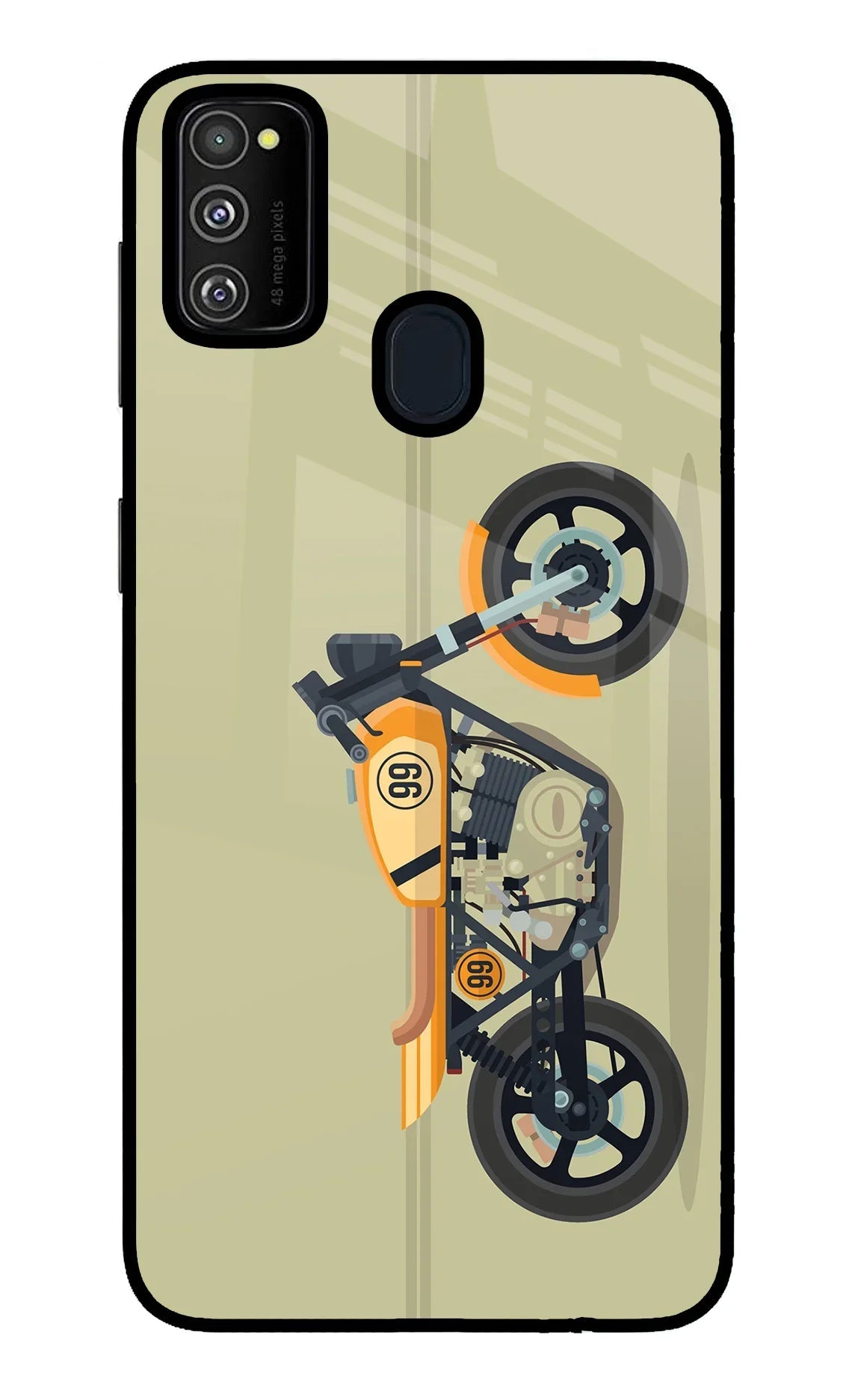 Vertical Speedster Samsung M30s Glass Case
