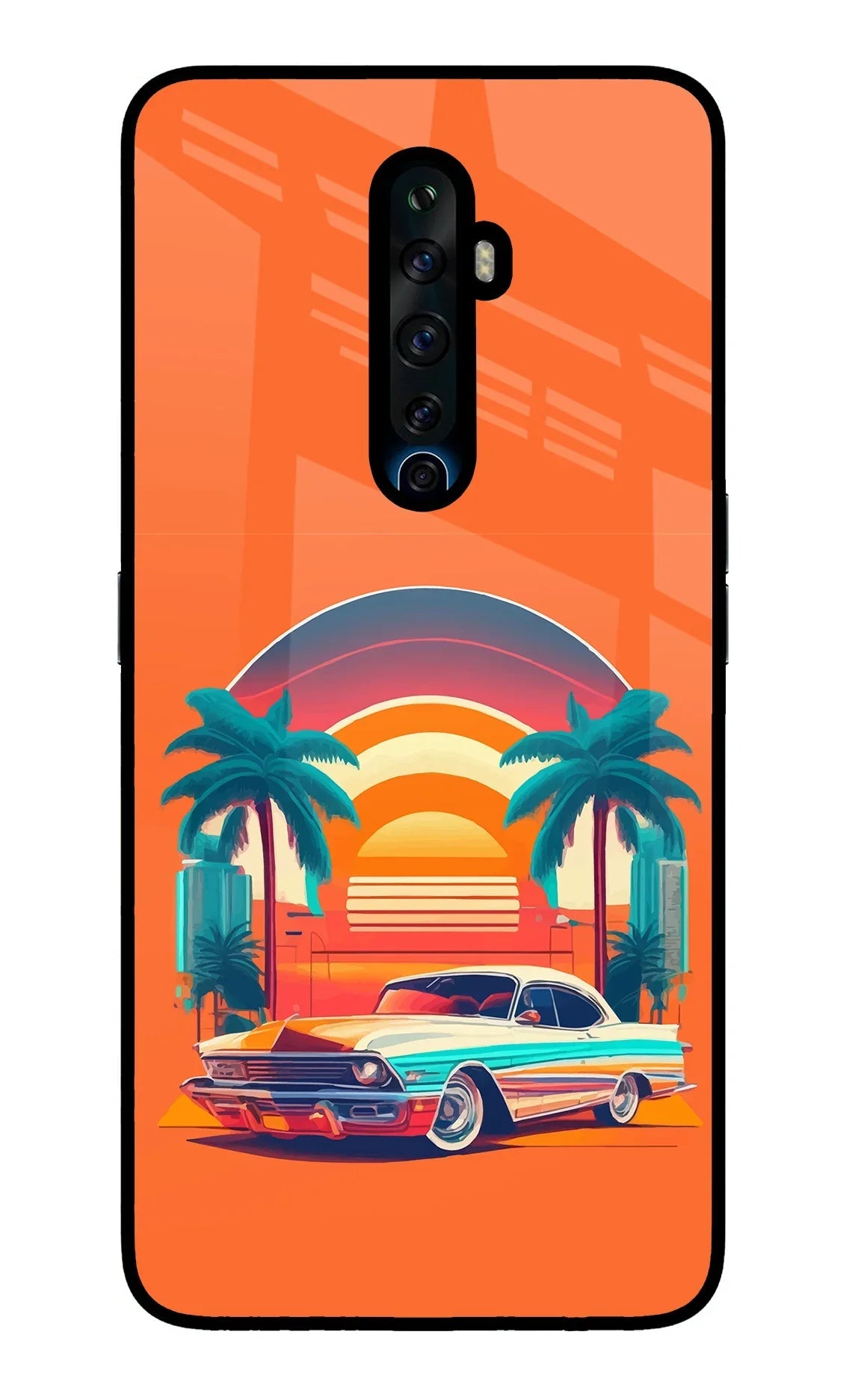 Palm Drive 80s Oppo Reno2 Z Glass Case