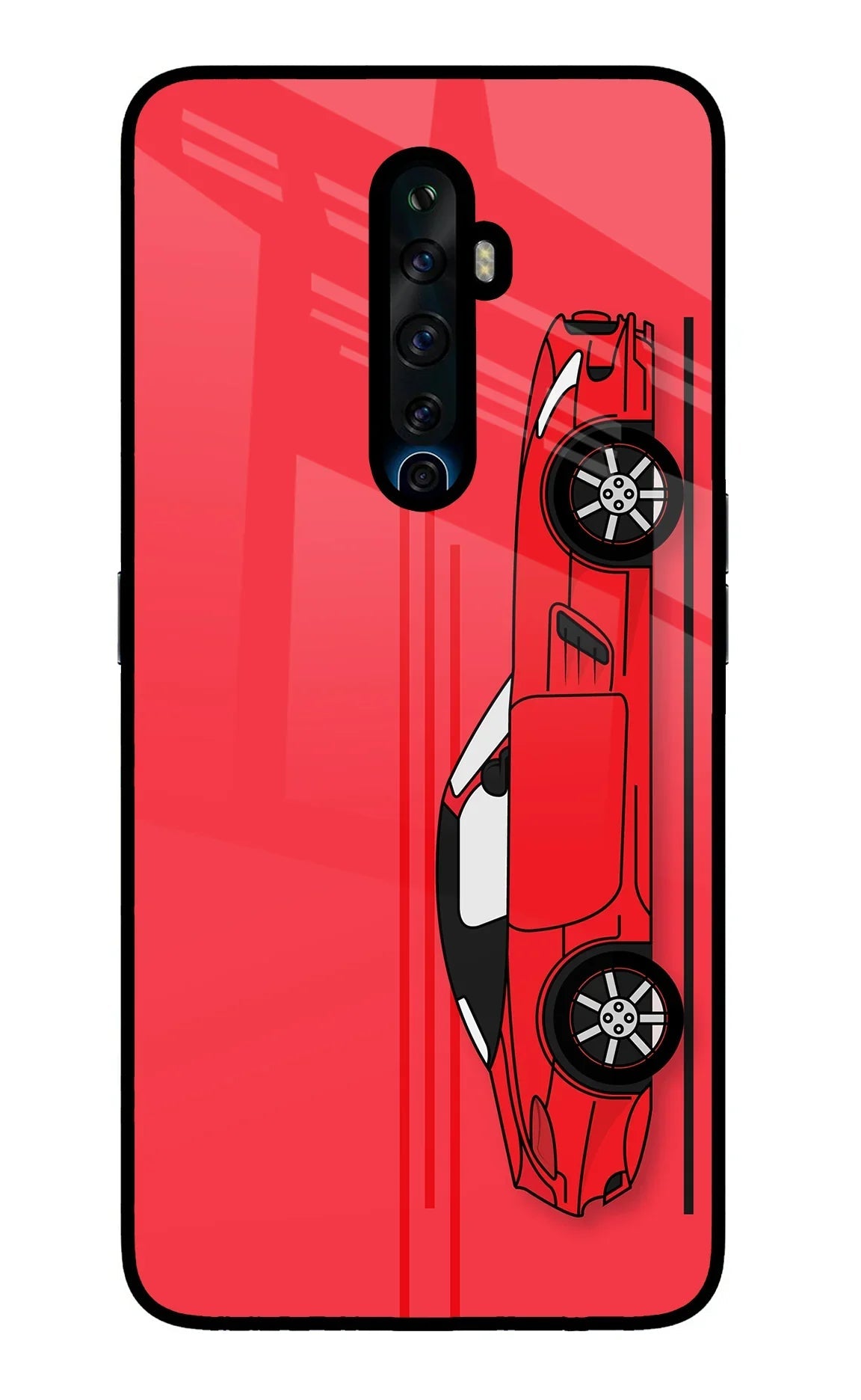 Red Velocity Oppo Reno2 Z Glass Case