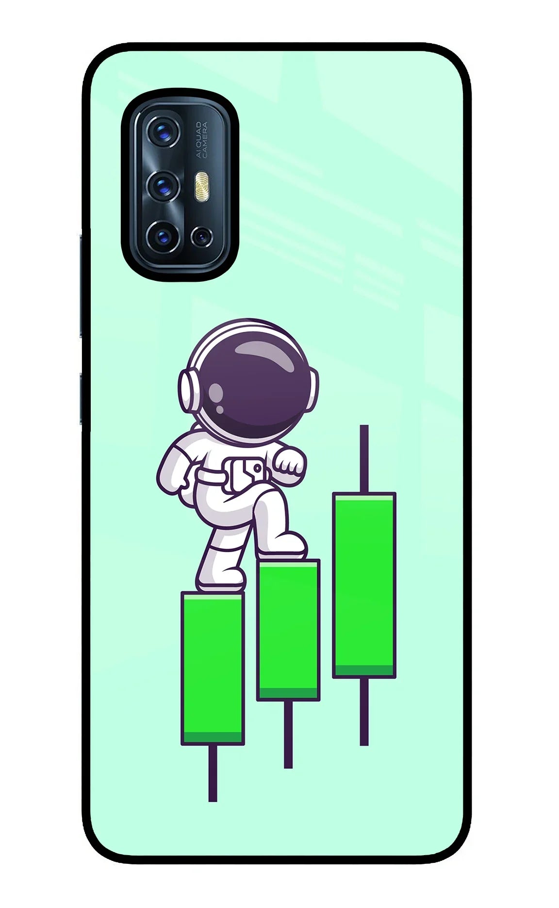 Astronaut Trader Vivo V17 Glass Case