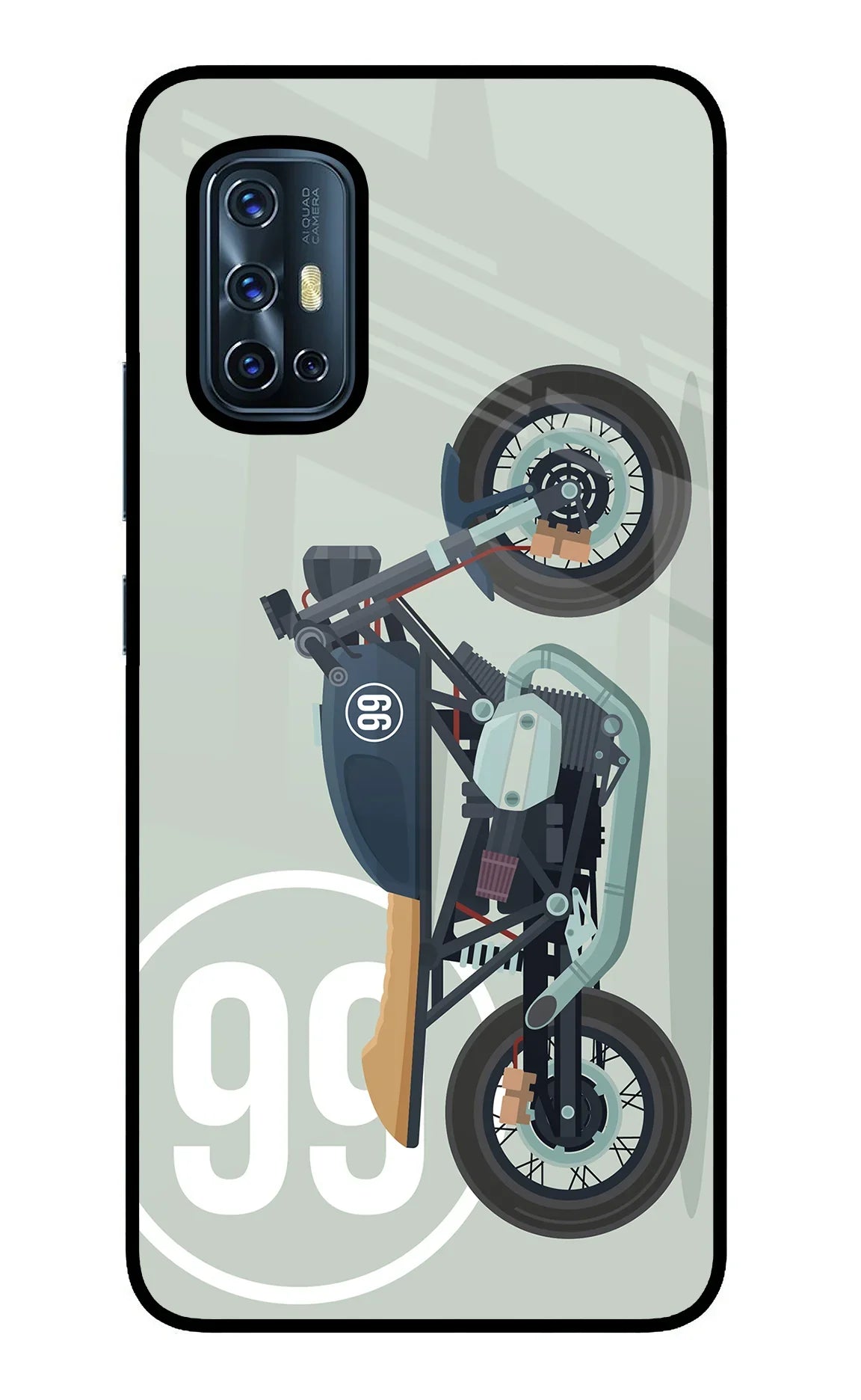 Classic Cafe Racer 99 Vivo V17 Glass Case