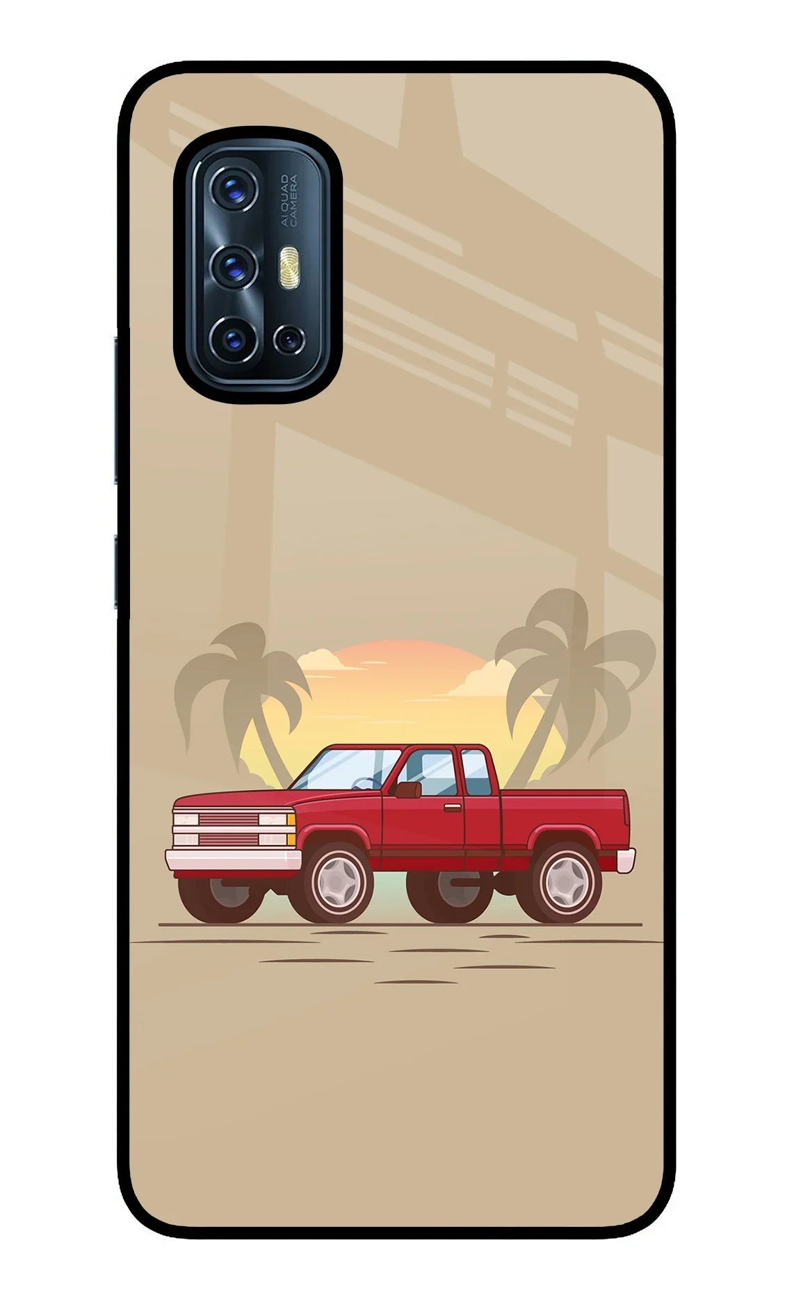 Desert Classic Drive Vivo V17 Glass Case