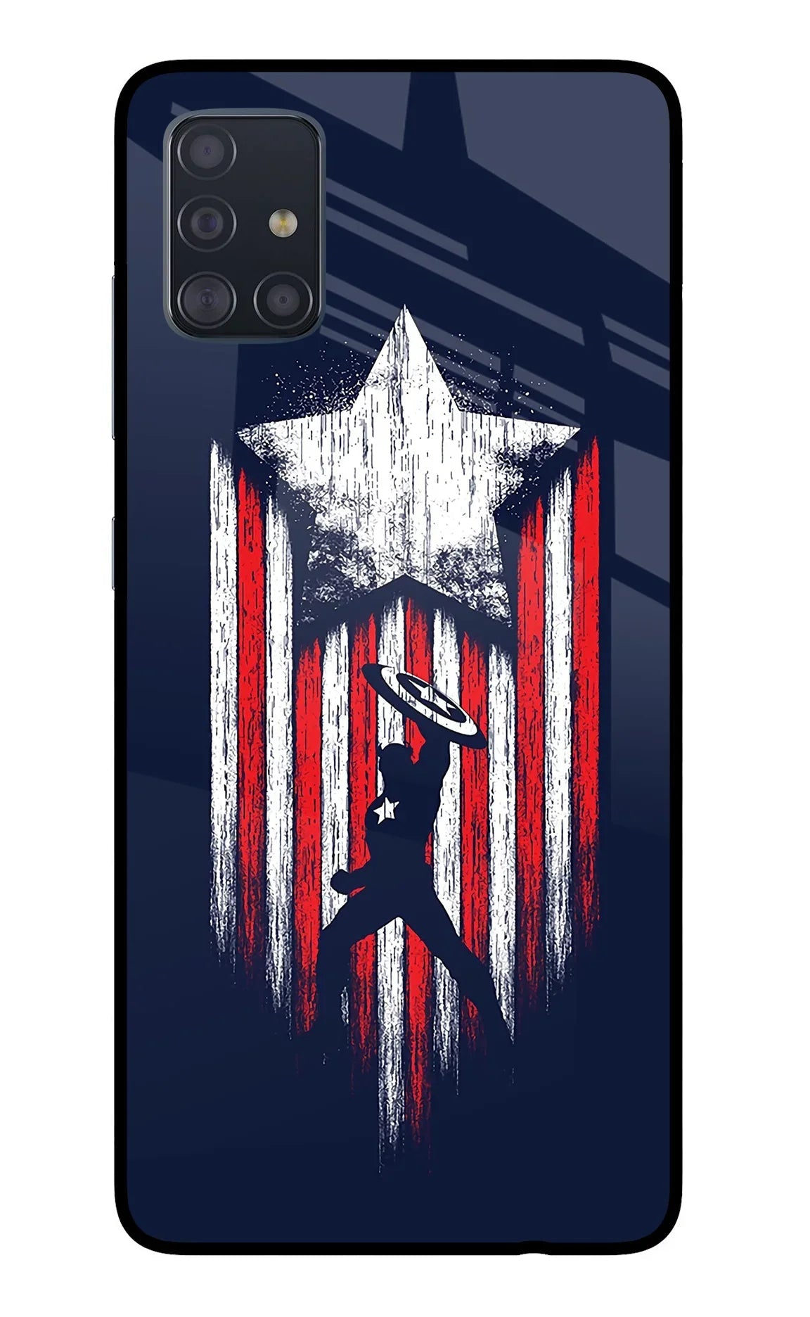 Captain America Marvel Art Samsung A51 Glass Case
