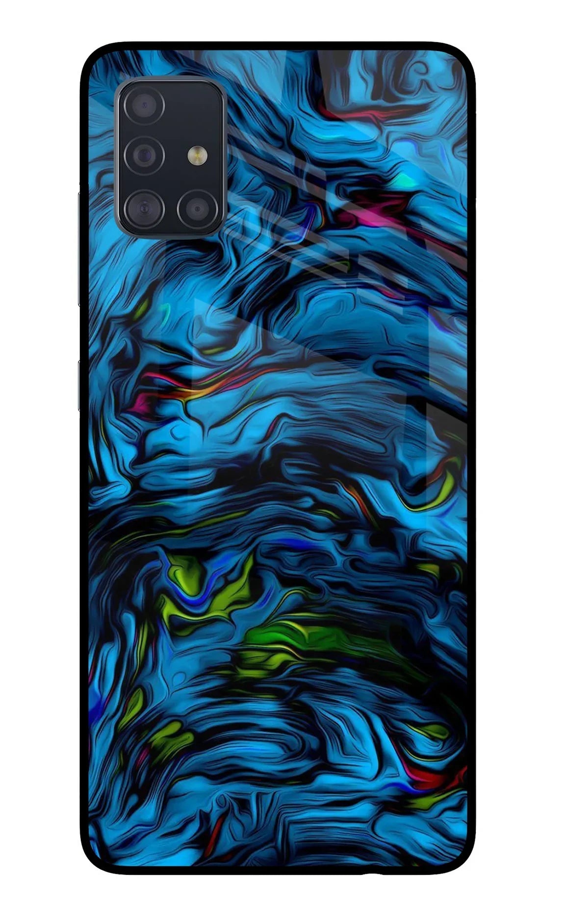 Dark Blue Abstract Samsung A51 Glass Case