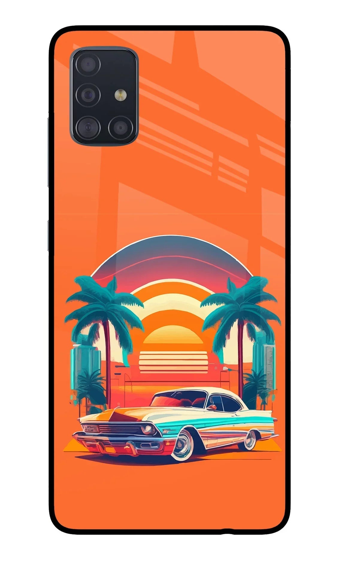 Palm Drive 80s Samsung A51 Glass Case