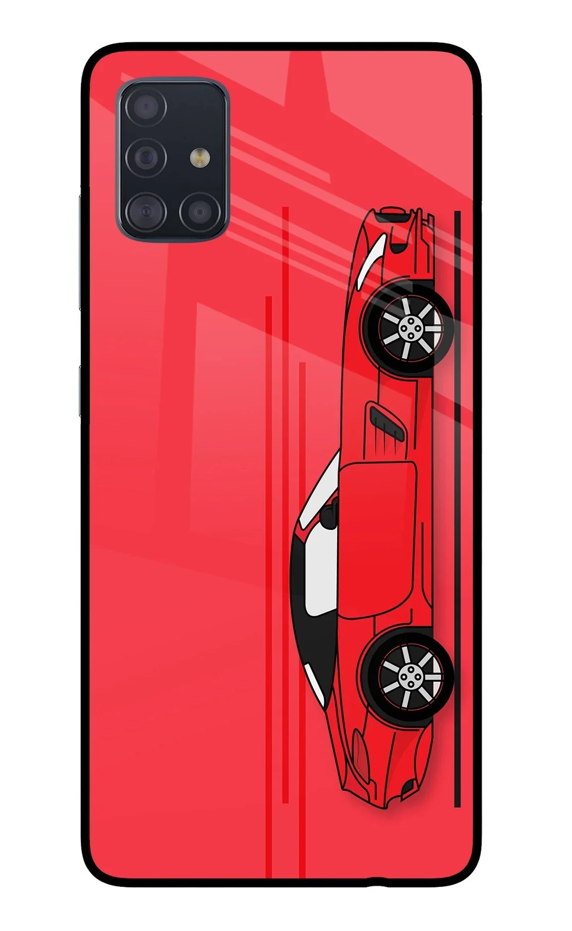 Red Velocity Samsung A51 Glass Case