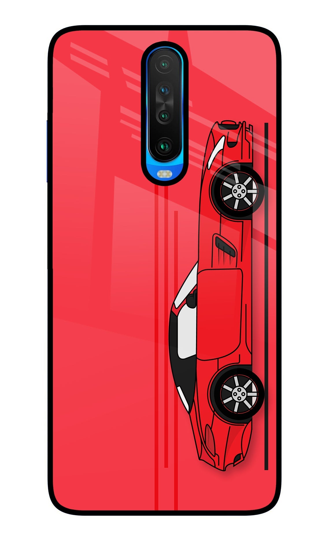 Red Velocity Poco X2 Glass Case