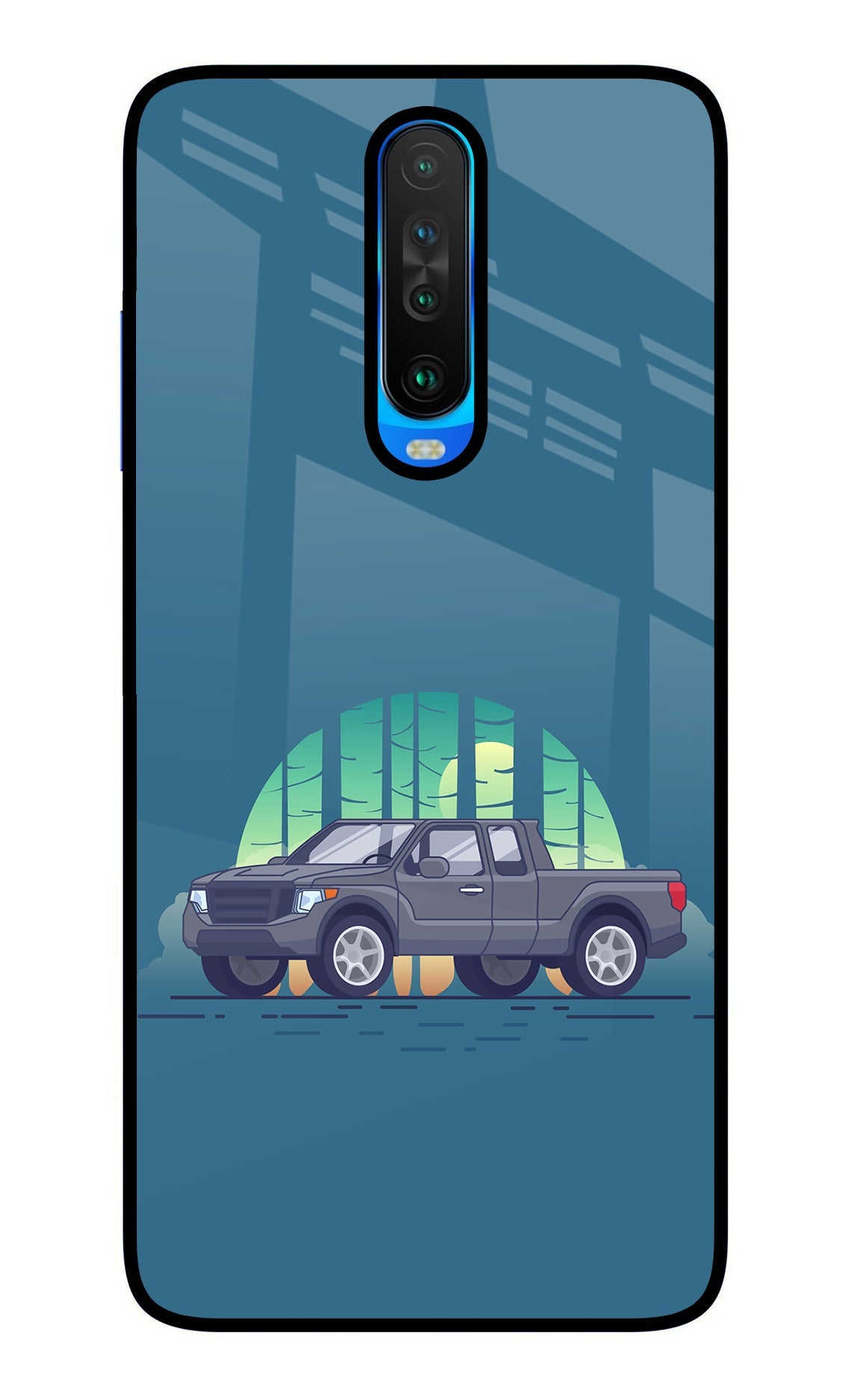 Retro Garage Vibe Poco X2 Glass Case