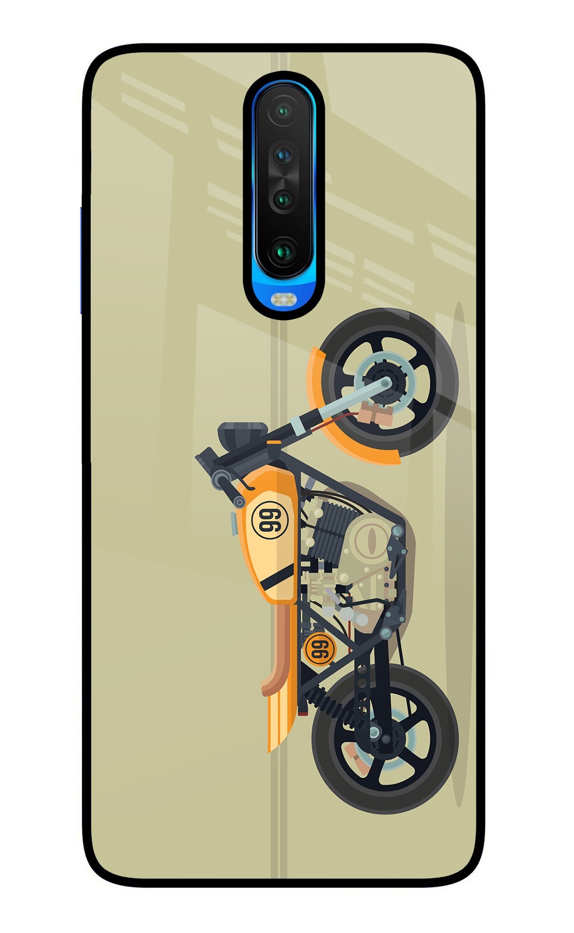 Vertical Speedster Poco X2 Glass Case