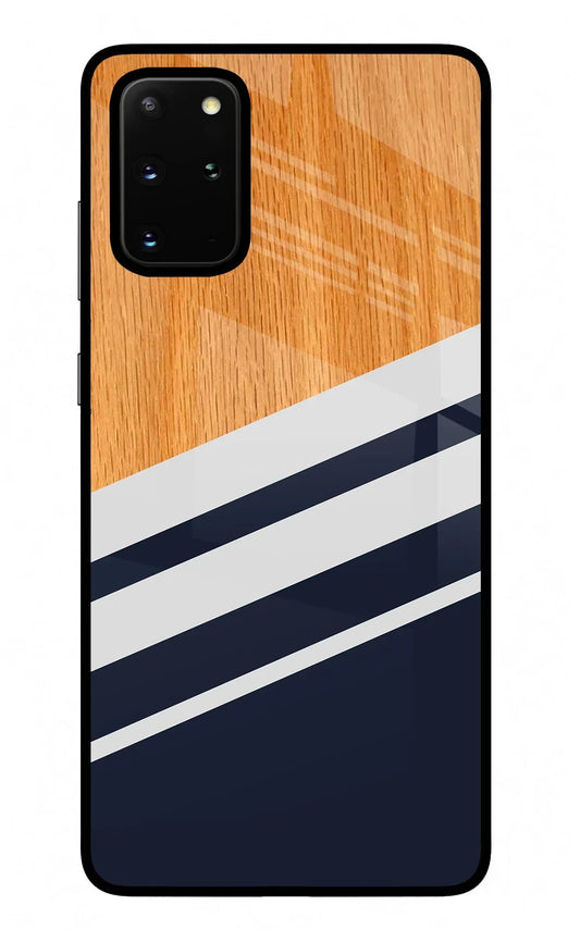 Blue and white wooden Samsung S20 Plus Back Cover