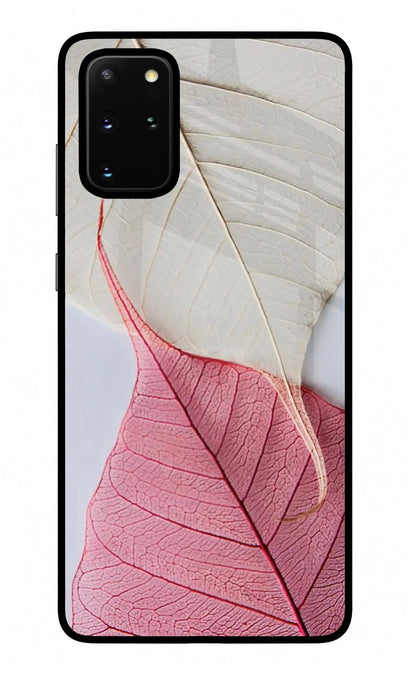 White Pink Leaf Samsung S20 Plus Back Cover