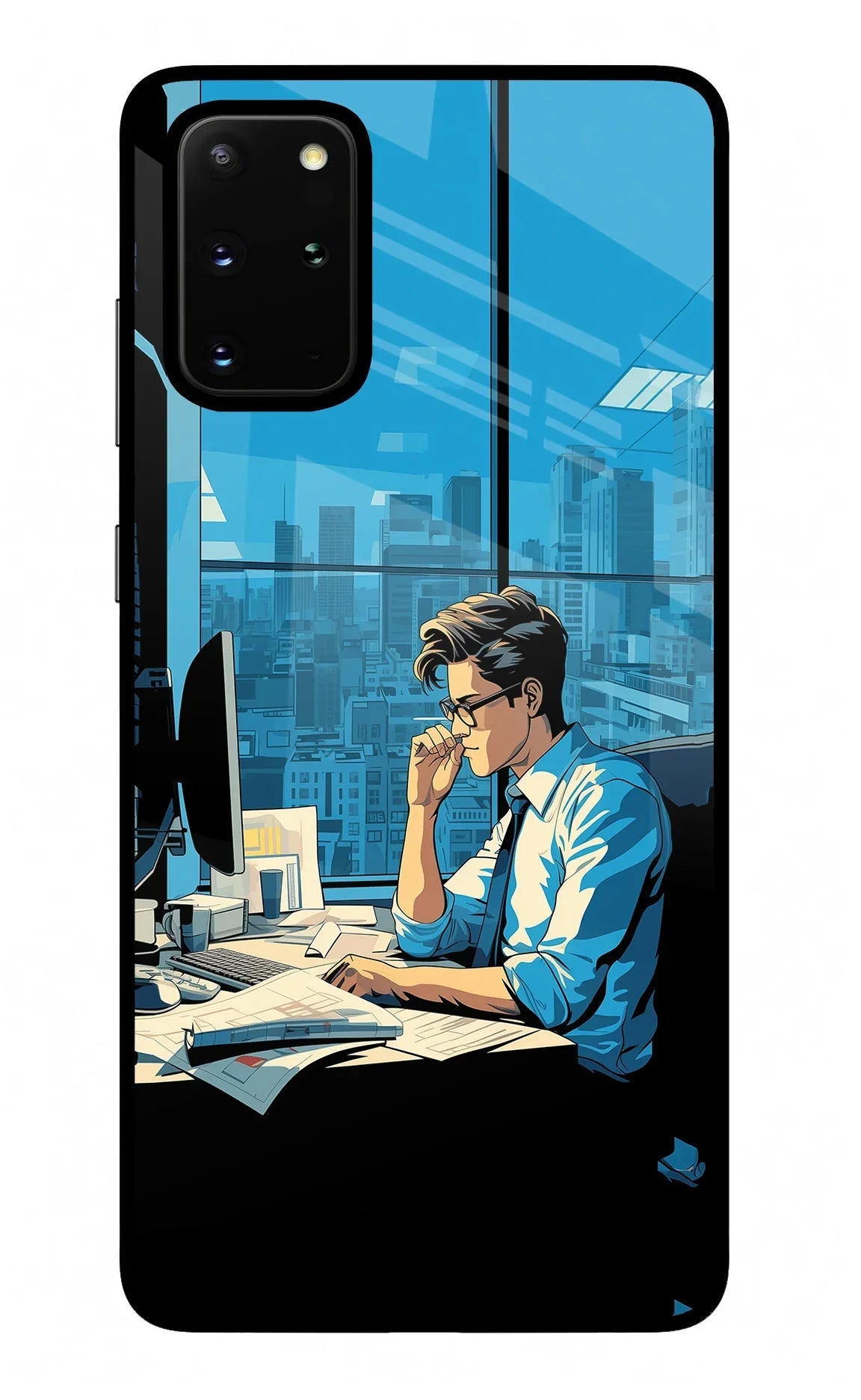 Focused Hustler (AI Generated) Samsung S20 Plus Glass Case
