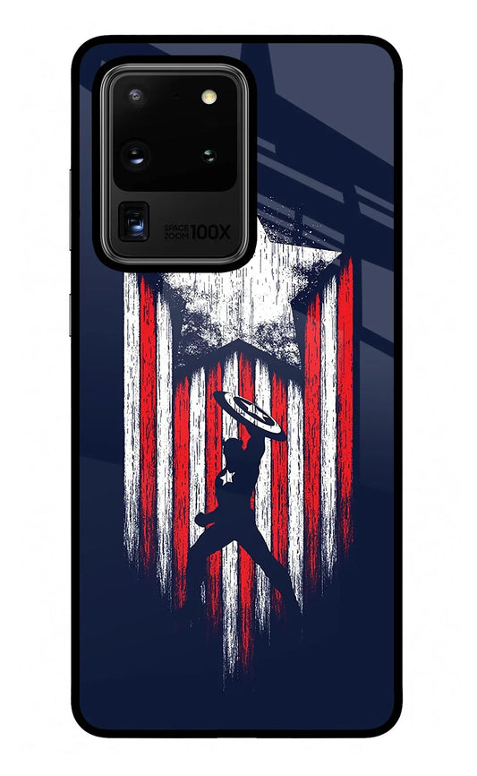 Captain America Marvel Art Samsung S20 Ultra Glass Case