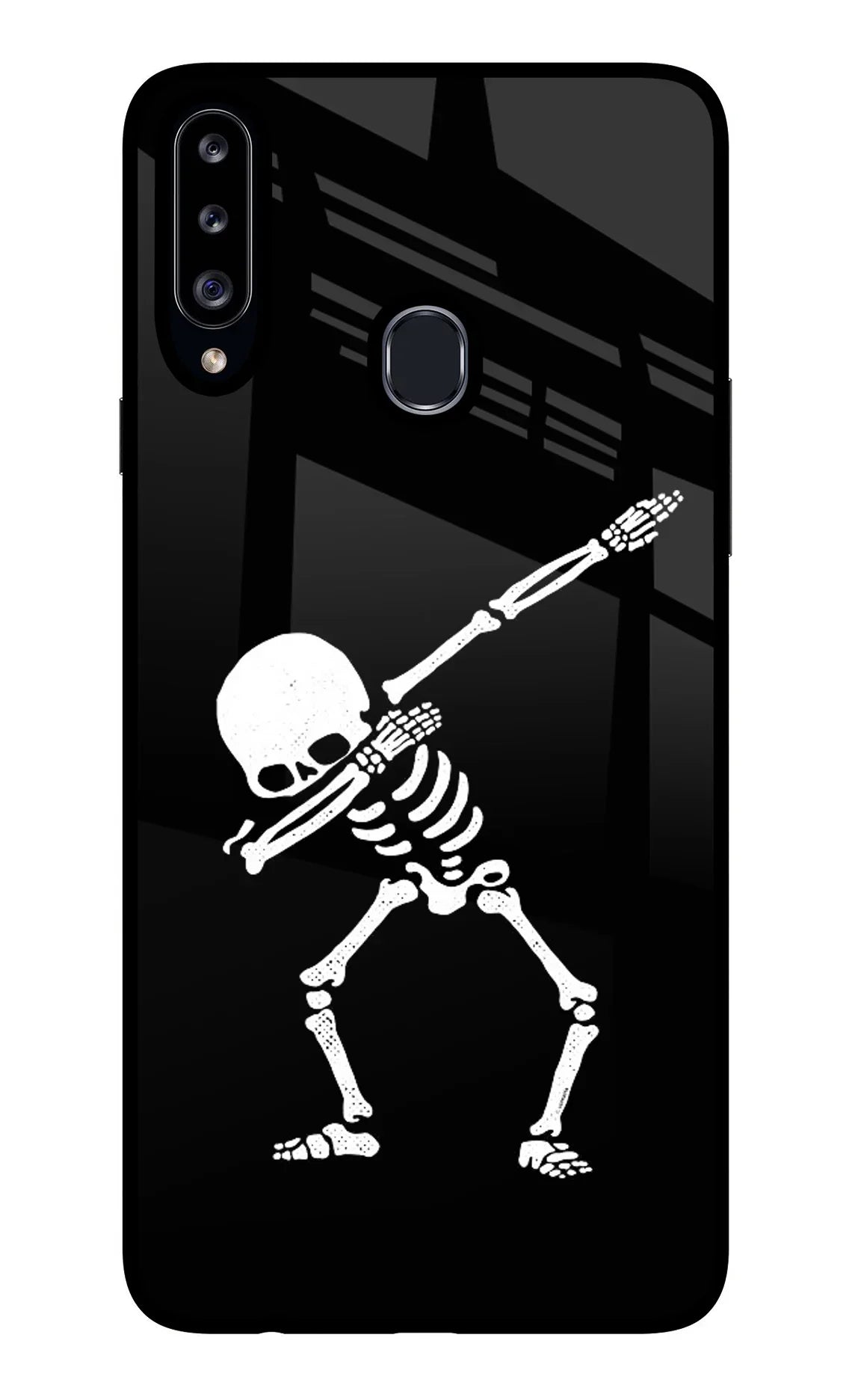 Dabbing Skeleton Art Samsung A20s Back Cover