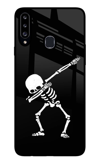 Dabbing Skeleton Art Samsung A20s Back Cover