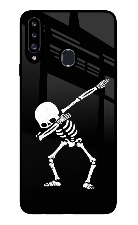 Dabbing Skeleton Art Samsung A20s Back Cover