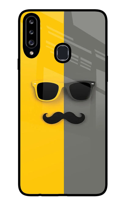 Sunglasses with Mustache Samsung A20s Back Cover