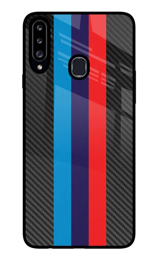 BMW Stripes Pattern Samsung A20s Glass Case